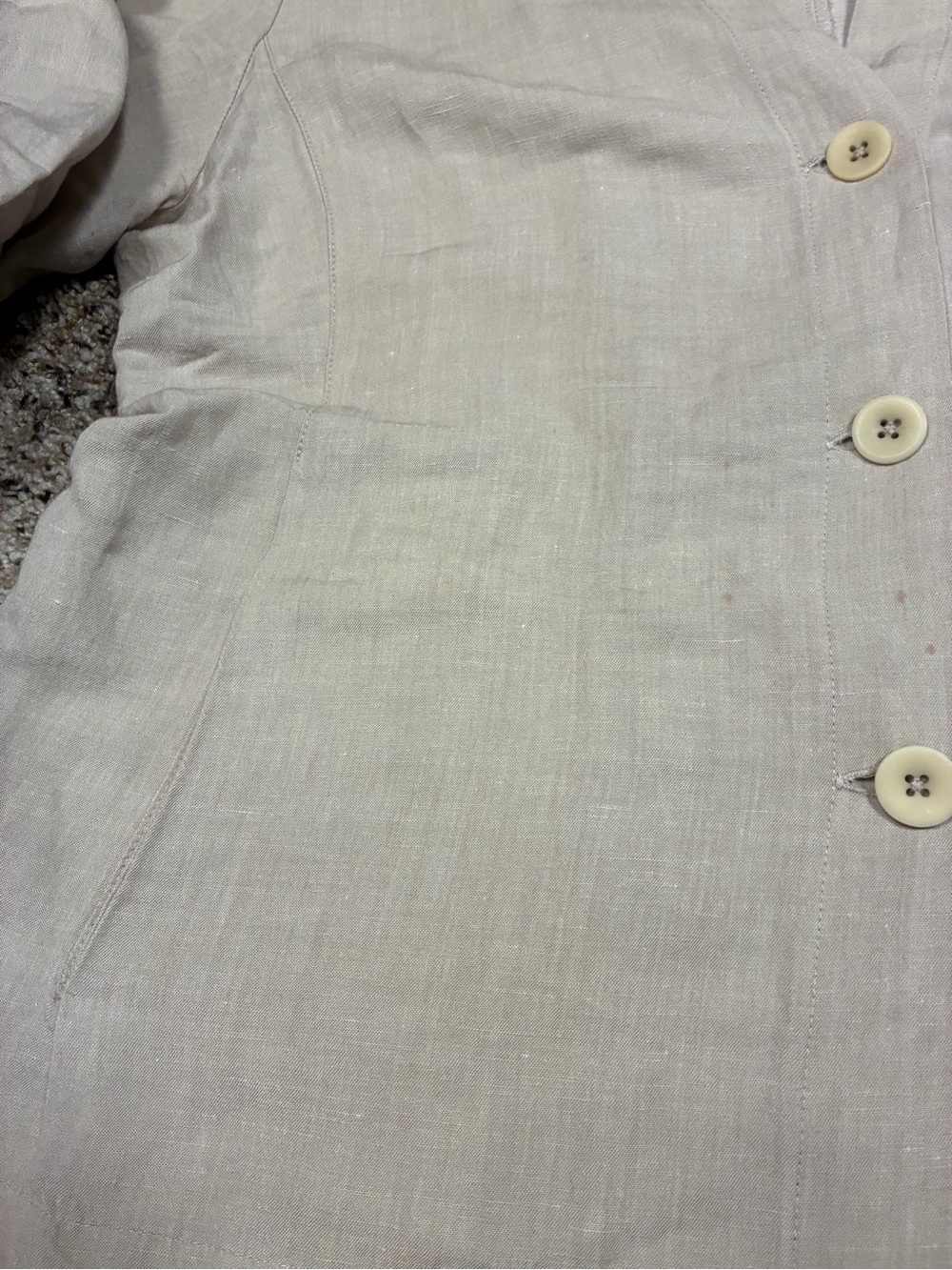 Eileen Fisher Linen Blend 3 Button Lightweight Jacket - Picture 4 of 10